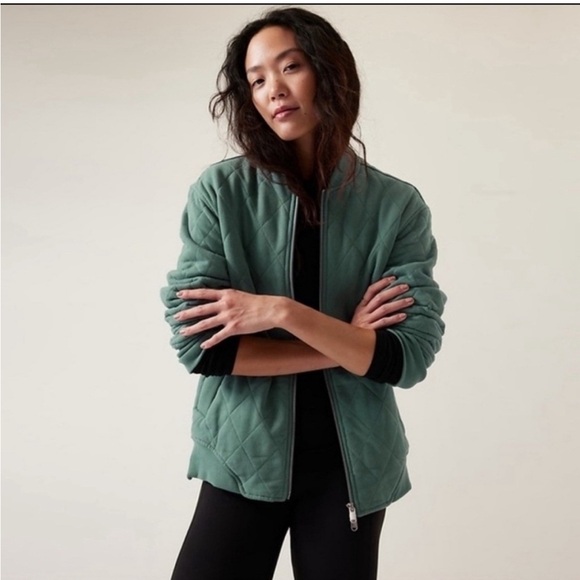 NWT Athleta Retroplush Bomber Jacket Size: Medium - Picture 5 of 5